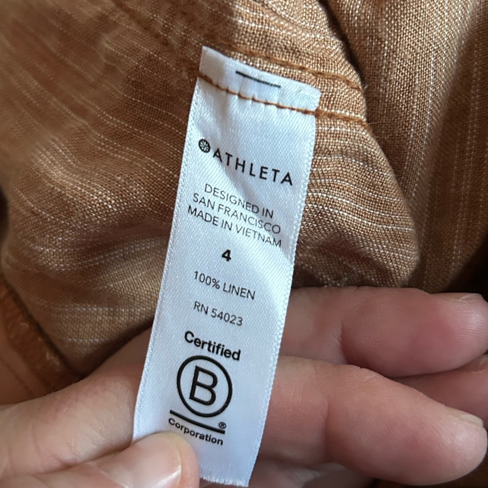 Athleta Cabo Linen Textured Wide Leg Pants Bottoms Sz 4 Casual Resortwear - Picture 6 of 10